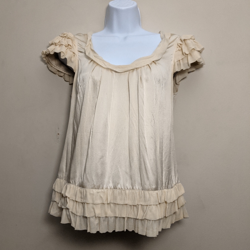 Parameter Cream Ruffled Silk Blouse 6